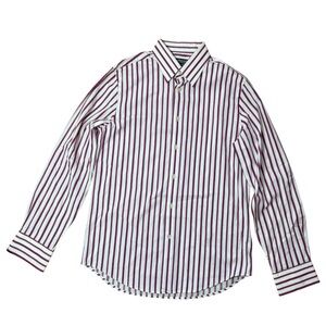Express Mens Dark Pink White Striped Button Down Shirt Size S